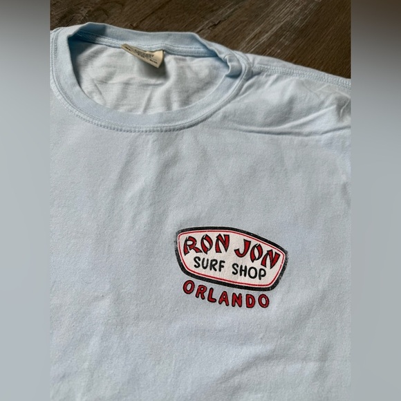 Ron Jon Surf Shop Orlando FL Graphic T-shirt Beach Light Blue Red Size XL - Picture 4 of 8